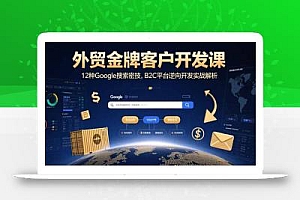 外贸金牌客户开发课,12种Google搜索密技,B2C平台逆向开发实战解析
