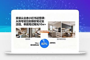 家装从业者小红书运营课:从账号定位到爆款笔记全流程,单篇笔记曝光10w+