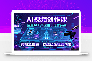 AI视频创作课,涵盖AI工具应用、运营实战、剪辑及拍摄,打造优质视频内容