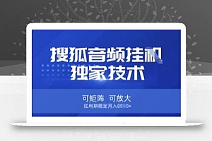 【搜狐音频挂G】独家技术,可矩阵可放大,红利期稳定月入8k【揭秘】