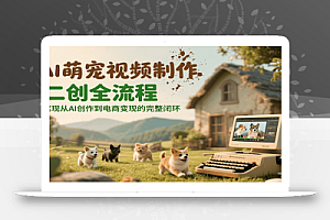 AI萌宠视频制作二创全流程,实现从AI创作到电商变现的完整闭环
