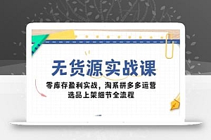 无货源实战课:零库存盈利实战,淘系拼多多运营,选品上架细节全流程