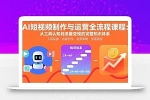 AI短视频制作与运营全流程课程:从工具认知到流量变现的完整知识体系