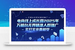 电商线上成长营2025年,万相台无界关键词推广-万相台无界精准人群推广-实打实亲囊相受