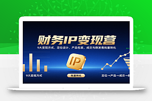 财务IP变现营:9大变现方式、定位设计、产品包装,成交与群发售批量转化