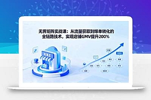 无界矩阵实战课:从流量获取到爆单转化的全链路技术,实现店铺GMV提升200%