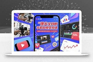 爆火全网的手机短视频变现课,0基础教你拍摄剪辑涨粉运营变现,用一部手机挣钱