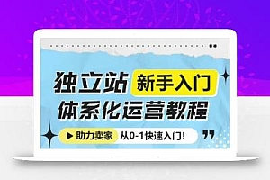 独立站新手入门体系化运营教程,助力独立站卖家从0-1快速入门!