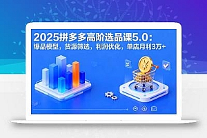 2025拼多多高阶选品课5.0:爆品模型,货源筛选,利润优化,单店月利3万+