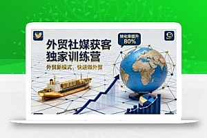 外贸社媒获客独家训练营,外贸新模式,快速做外贸