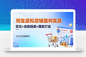 淘宝虚拟店铺盈利实战:定位+违规规避+爆款打造,月入过万很轻松!