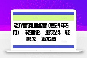 老A营销训练营(更25年8月),轻理论,重实战,轻概念,重本质