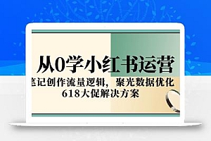 从0学小红书运营,笔记创作流量逻辑,聚光数据优化,618大促解决方案