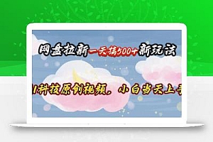 网盘拉新一天搞500新玩法,Ai科技原创视频,小白当天上手