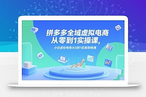 拼多多全域虚拟电商从零到1实操课,小白虚拟电商从0到1实操到精通