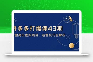 拼多多打爆课第 43 期,掌握高价虚拟项目,运营技巧全解析(15节