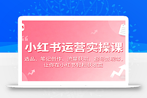 小红书运营实操课:选品、笔记创作、流量获取、起号变现等,让你在小红书轻松获收益