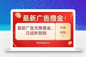 最新广告无限撸金,日结秒到,管道40%