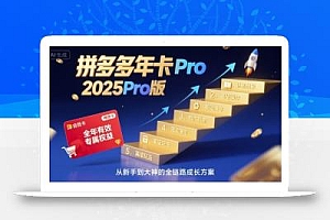 拼多多年卡2025Pro版,五大板块从认知到基础、从推广到活动、从活动到玩法