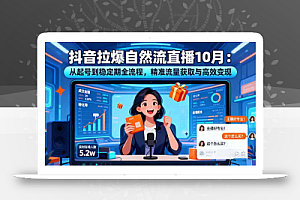 抖音拉爆自然流直播10月:从起号到稳定期全流程,精准流量获取与高效变现