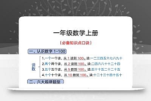 一年级上册数学必背知识汇总