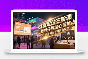 财富定位三阶课,趋势分析加心智抢占,附赠91种营销策略模型