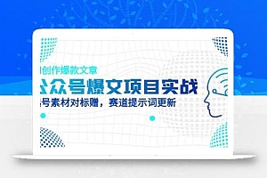 公众号爆文项目实战,AI创作爆款文章,起号素材对标赠(附赛道AI提示词