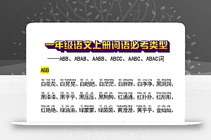 新一上语文词语必考类型(ABB、ABAB、AABB、ABCC、AABC、ABAC、ABCB类词语)17页