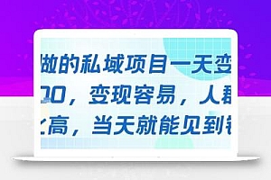 好做的私域项目一天变现1k+,变现容易,人群占比高,当天就能见到钱