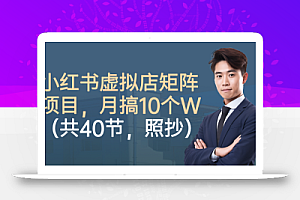 小红书虚拟店矩阵项目,月搞10W(共40节,照抄照做)