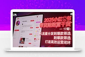 2025小红书带货陪跑营干货-17期:从流量分发到爆款筛选 打造高效运营闭环