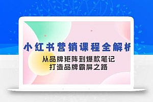 小红书营销课程全解析,从品牌矩阵到爆款笔记,打造品牌霸屏之路