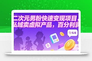 二次元男粉快速变现项目,私域卖虚拟产品,百分利润