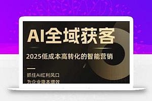 AI全域获客实训营,2025低成本高转化的智能营销,精准找客,高效营销