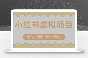 小红书卖虚拟产品,单品纯利20W+玩法分享(节系列课程)