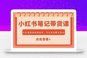 小红书笔记带货课,大红海类目快速出单,市场大,可以多店模式运作(更新)
