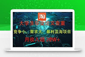 大学生毕业论文查重,暴利蓝海项目,月收入过1W+