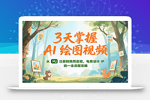 3天掌握AI绘图视频,从MJ 注册到商用变现,电商设计IP统一全流程攻略