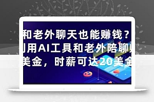 和老外聊天也能挣钱?利用AI工具和老外陪聊挣美金,时薪可达20刀