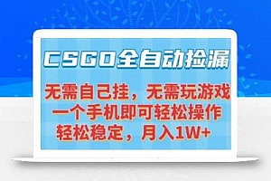 CSGO自动捡漏项目,最新独家玩法,一个手机可操作,新手小白轻松月入1W+,操作简单易上手【揭秘】
