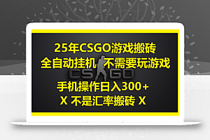 25年CSGO游戏搬砖,全自动挂机,不需要玩游戏,手机操作日入300+。(不…