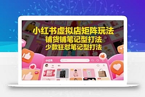 小红书虚拟店矩阵玩法,铺货铺笔记型打法,少款狂怼笔记型打法(更新)