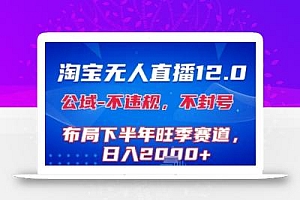 淘宝无人直播12.0,不封号,不违规,布局下半年旺季赛道,日入1k+(独家技术)【揭秘】