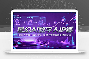 星幻AI数字人IP课,数字人克隆+内容创作,掌握IP变现与流量提升技巧