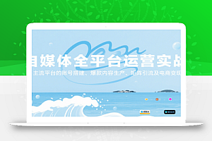 自媒体全平台运营实战,主流平台的账号搭建、爆款内容生产、矩阵引流及电商变现