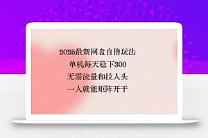 2025最新网盘自撸玩法,单机每天稳下3张,无需流量和拉人头,一个人就可轻松矩阵,全网独一份【揭秘】