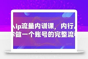 个人ip流量内训课,内行人教你做一个账号的完整流程