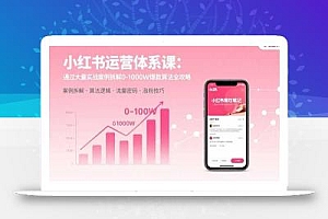 小红书运营体系课:通过大量实战案例拆解0-1000W爆款算法全攻略