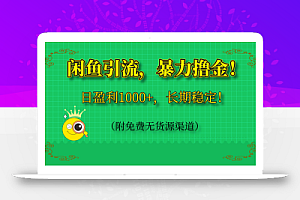 闲鱼引流,暴力撸金,日盈利1000+,长期稳定!(附免费无货源渠道