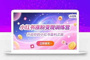 小红书涨粉变现训练营,开启你的小红书盈利之路